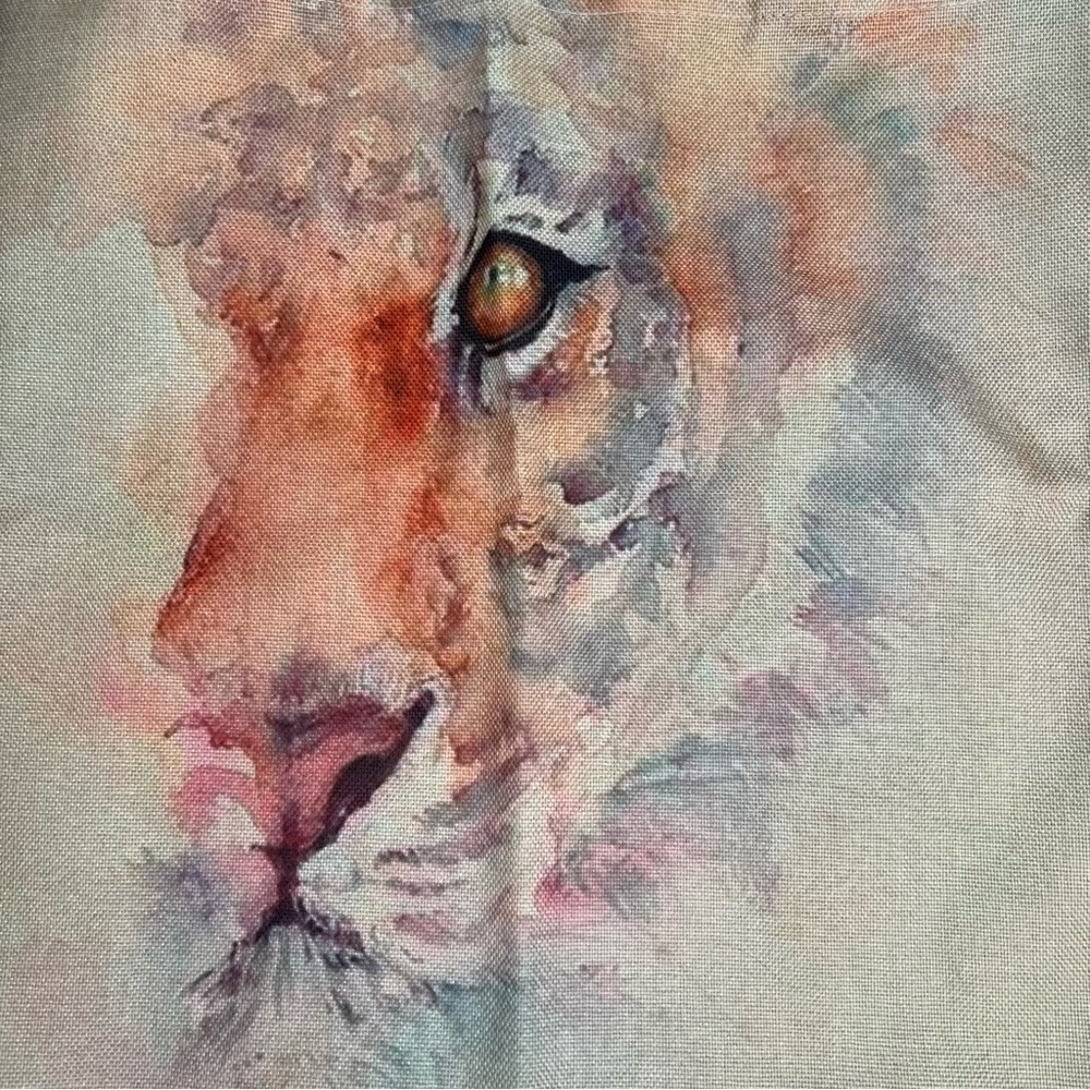 Eco-Friendly Abstract Watercolor Tiger Folding Tote Bag - Picture 9 of 14